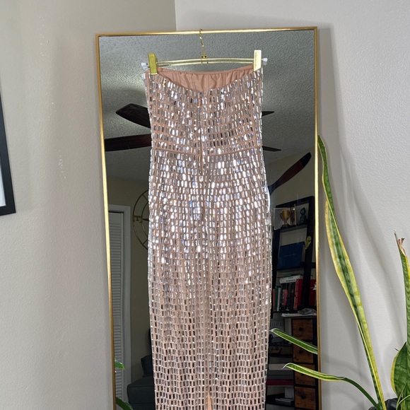 Oh Polly Amaya Embellished Bandeau Maxi Dress in Almond - Picture 7 of 8